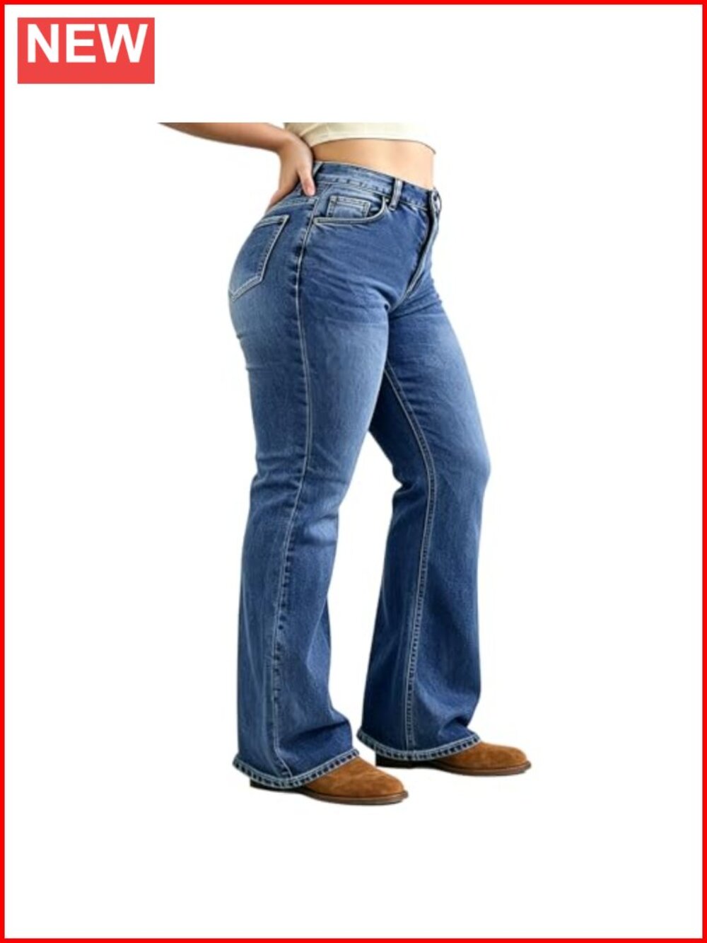 Plus Size Bootcut Jeans High Waisted Stretchy Flare Bell Bottom
